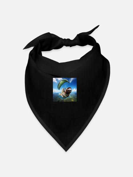 Faultier Wanderer Paragliding - Bandana Dreieckstuch - Schwarz