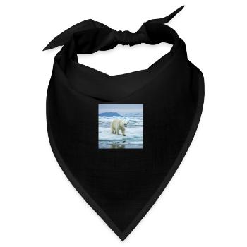Eisbär zu Hause - Bandana Dreieckstuch - Schwarz - Vorne