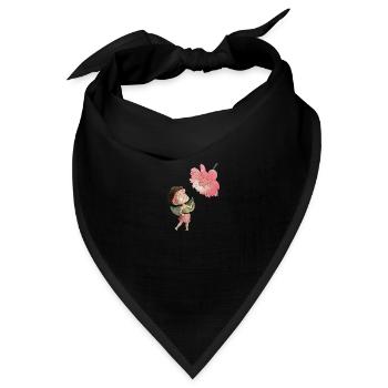 Zauberhafte Fee mit Pfingstrose - Bandana Dreieckstuch - Schwarz - Vorne