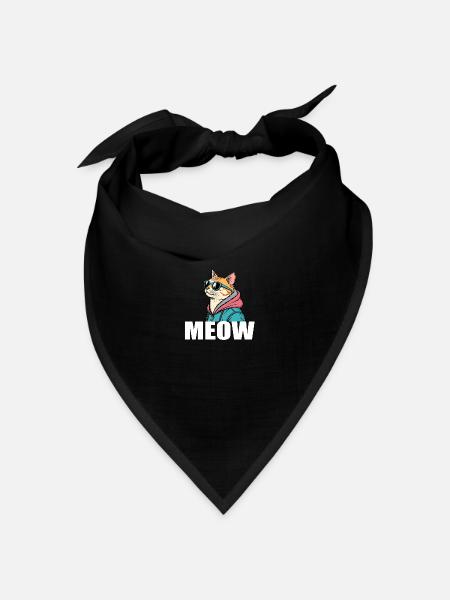 Cooles Katze Design im Pop Art Stil für jeden - Bandana Dreieckstuch - Schwarz