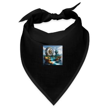 Kunst Uhr - Bandana Dreieckstuch - Schwarz - Vorne