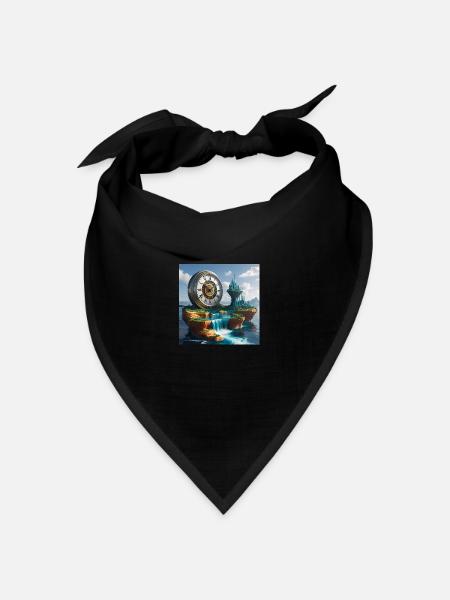 Kunst Uhr - Bandana Dreieckstuch - Schwarz