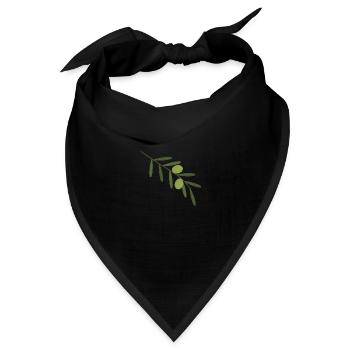 Olivenzweig - Bandana Dreieckstuch - Schwarz - Vorne