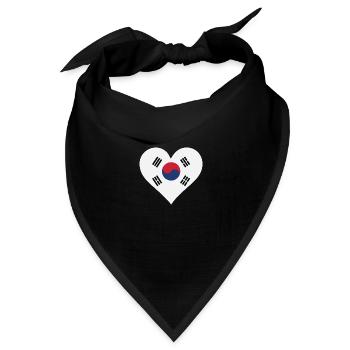 Ich Liebe Südkorea - Bandana Dreieckstuch - Schwarz - Vorne