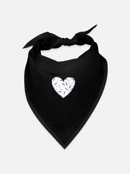 Frühling im Herz - Bandana Dreieckstuch - Schwarz