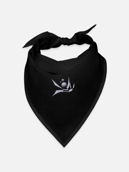 Design mit bicubic waves und Kugeln - Bandana Dreieckstuch - Schwarz