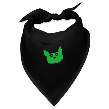 Verwirrte Katze Guckt Neugierig Lustige Grimasse - Bandana Dreieckstuch - Schwarz - Vorne