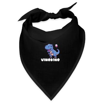 Vinodino Wein Geschenk Vinosaurier Party Alkohol - Bandana Dreieckstuch - Schwarz - Vorne