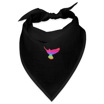 tauben,taube,vögel,regenbogen,bunt,graffiti, - Bandana Dreieckstuch - Schwarz - Vorne