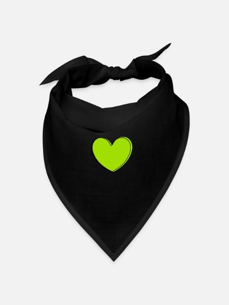 grünes Herz grün Geschenk Valentinstag - Bandana Dreieckstuch - Schwarz