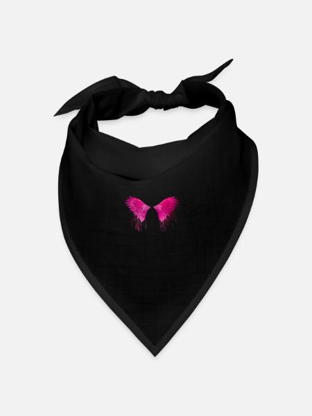 flügel,engel,graffiiti,malerei,pink,Engelsflügel, - Bandana Dreieckstuch - Schwarz