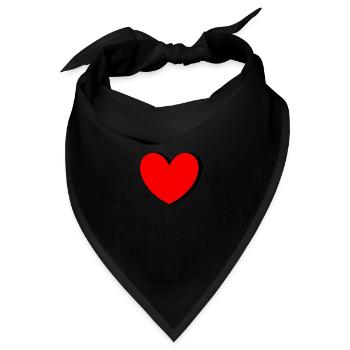 rotes Herz rot Herzen rot Herz - Bandana Dreieckstuch - Schwarz - Vorne