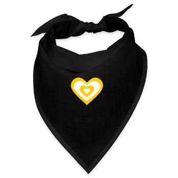 Valentinstag Herz gelb - Bandana Dreieckstuch - Schwarz - Vorne