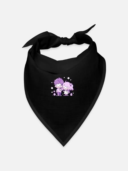 Geschwister Liebe - Herzliches Design für Familie - Bandana Dreieckstuch - Schwarz