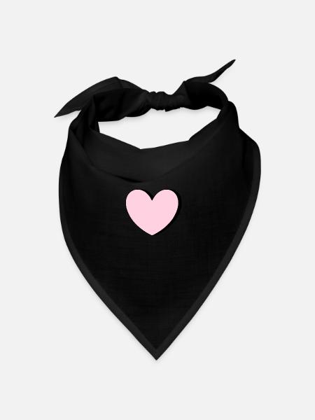 Herz rosa Geschenk Valentinstag - Bandana Dreieckstuch - Schwarz