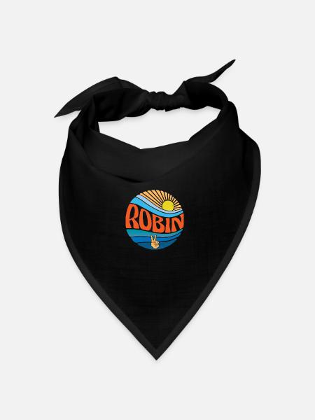 Robin Shirt Vintage Sunset Robin Groovy Tie Dye - Bandana Dreieckstuch - Schwarz