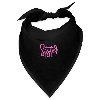 Schwesterherz - Bandana Dreieckstuch - Schwarz - Vorne