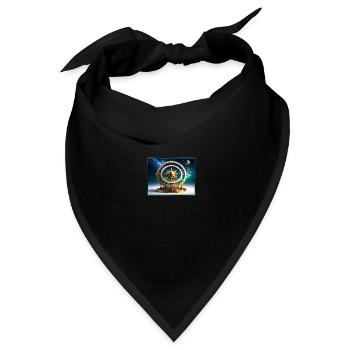 polarlichter,sterne,nacht, kompass - Bandana Dreieckstuch - Schwarz - Vorne