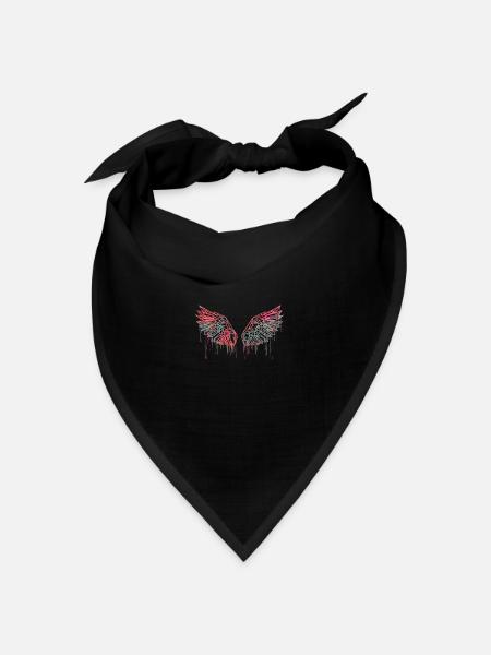 angelwings,flügel,aquarell,rot,engelsflügel - Bandana Dreieckstuch - Schwarz