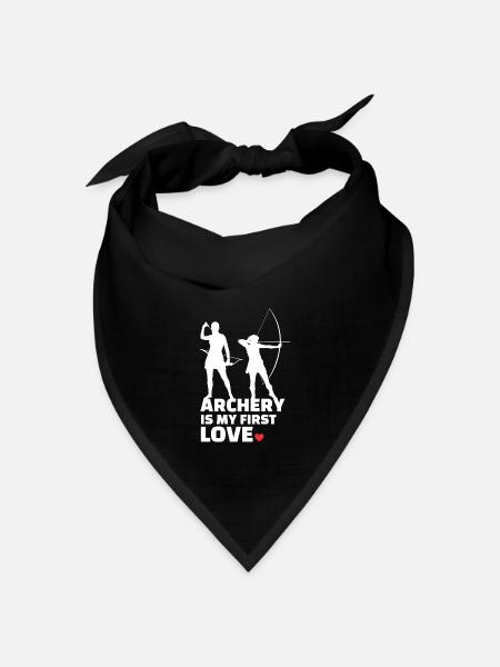 Ich Liebe Bogenschießen Stylish Bogenschießen - Bandana Dreieckstuch - Schwarz