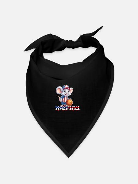 Merica Unabhängigkeitstag 4. Juli Baseball Maus - Bandana Dreieckstuch - Schwarz