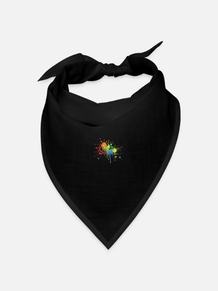Farbverlauf Klecks Farbspritzer farbe Geschenk - Bandana Dreieckstuch - Schwarz