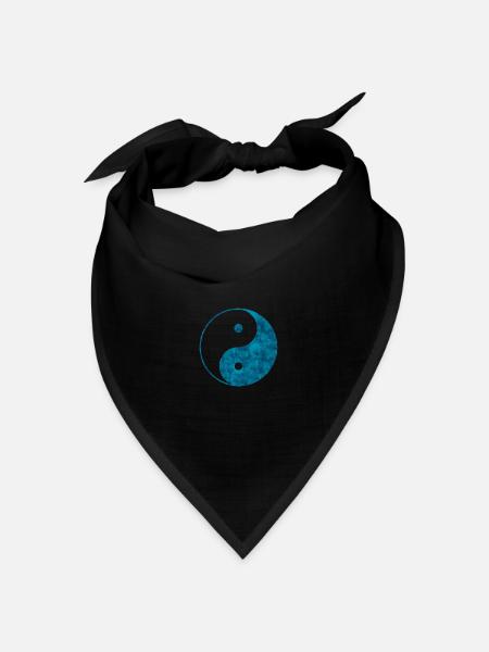 yin yang - Bandana Dreieckstuch - Schwarz