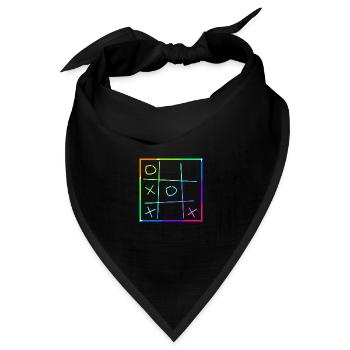 Tic Tac Toe | Spiel | Symbole - Bandana Dreieckstuch - Schwarz - Vorne