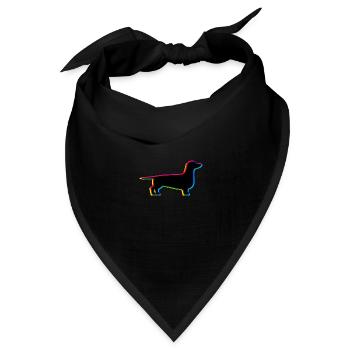 CMYK Dackel - Bandana Dreieckstuch - Schwarz - Vorne