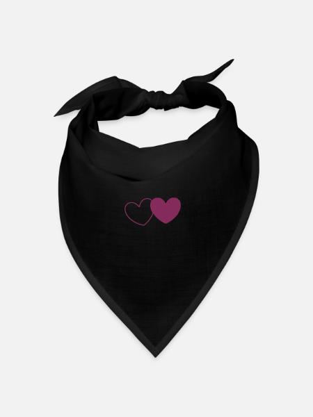 Valentinstag Herz violett - Bandana Dreieckstuch - Schwarz