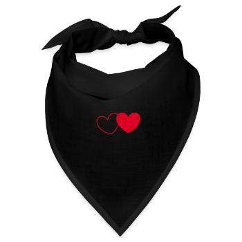 rotes Herz rot Herzen rot Herz Geschenk Muttertag - Bandana Dreieckstuch - Schwarz - Vorne