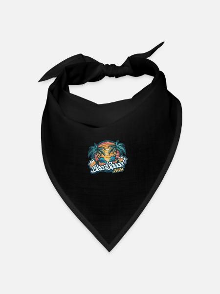 Beach Squad 2024 Tropischer Sonnenuntergang - Bandana Dreieckstuch - Schwarz