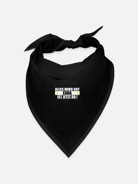 Edda Name Vorname Geburtstag - Bandana Dreieckstuch - Schwarz