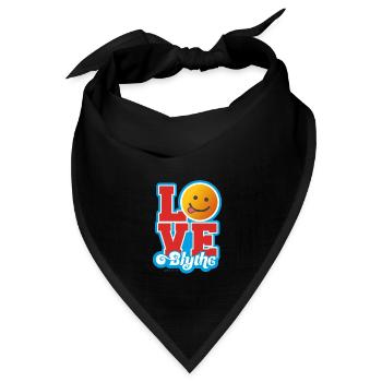 Blythe Love Liebe Mit Smiley - Bandana Dreieckstuch - Schwarz - Vorne