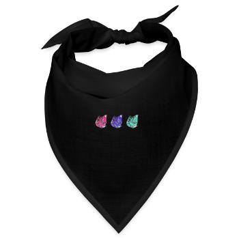 katzen, bunt,pop-art, kunst,warhol,graffiti,katze - Bandana Dreieckstuch - Schwarz - Vorne