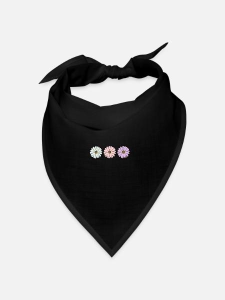 Blume pastell Blume Blumen pastell Blumen flieder - Bandana Dreieckstuch - Schwarz