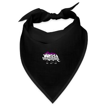 Asexueller Triceratops Ace Pride - Bandana Dreieckstuch - Schwarz - Vorne