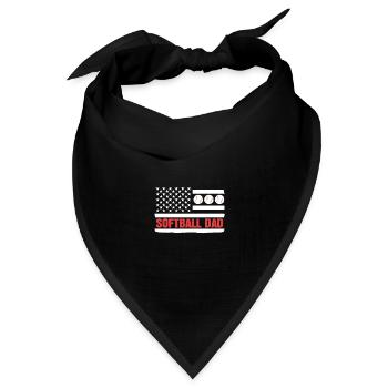 Softball Softball-Spieler Vater Vatertag Papa - Bandana Dreieckstuch - Schwarz - Vorne
