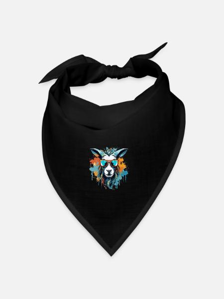 Party Bock in bunten Farben - Bandana Dreieckstuch - Schwarz