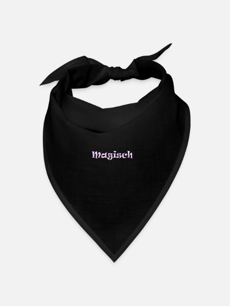 Magisch pinker Schriftzug - Bandana Dreieckstuch - Schwarz