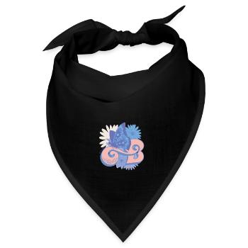 Blythe B-Logo Mit Schmetterling In Pastellfarben - Bandana Dreieckstuch - Schwarz - Vorne
