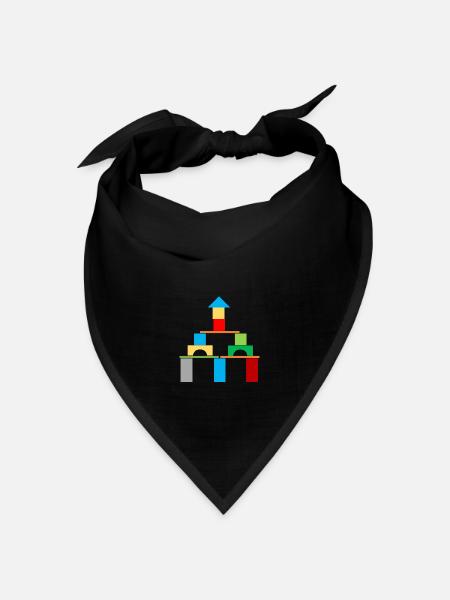 Bauklötze Haus Schloss - Bandana Dreieckstuch - Schwarz
