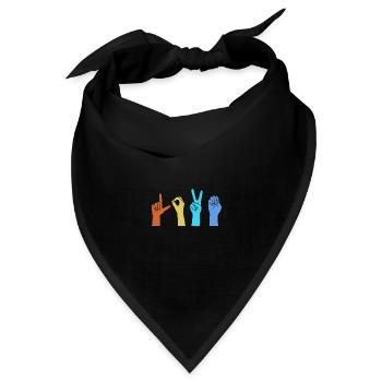 Gebärdensprache Gebärde ASL gehörlos - Bandana Dreieckstuch - Schwarz - Vorne