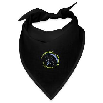 Flugwunder_Gleitschirm Blau - Bandana Dreieckstuch - Schwarz - Vorne