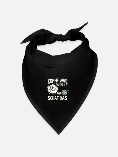Komme Was Wolle Ich Schaf Das - Bandana Dreieckstuch - Schwarz