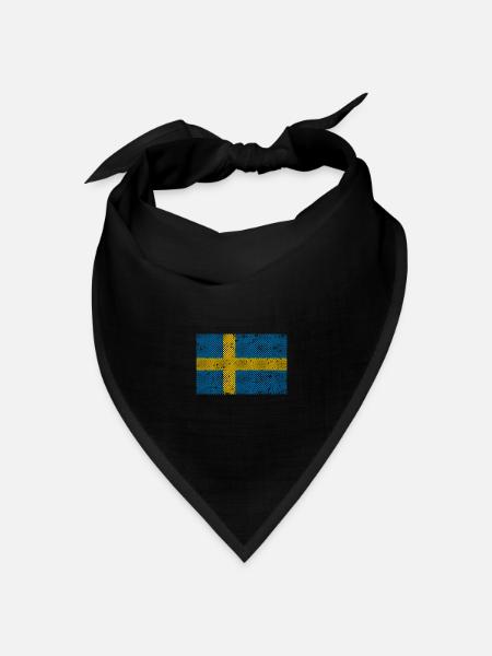 Schweden - Bandana Dreieckstuch - Schwarz