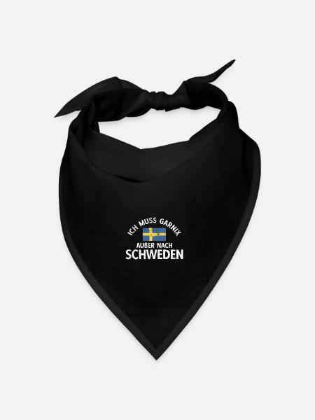 Muss Nur Nach Schweden Flagge Schweden - Bandana Dreieckstuch - Schwarz