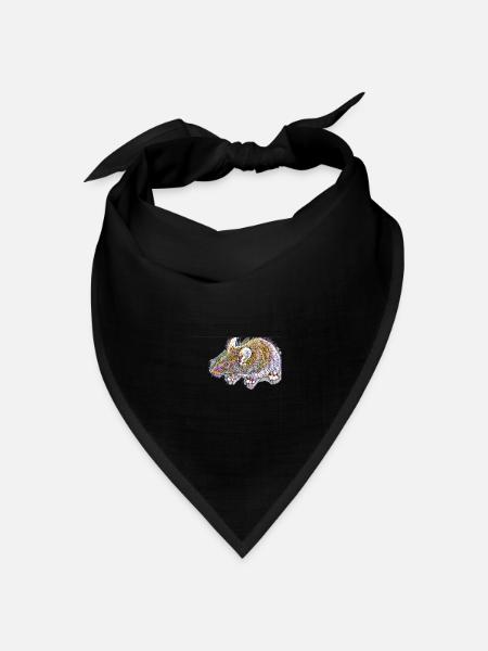 Kunstdruck Maus / Nagetier - Bandana Dreieckstuch - Schwarz