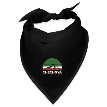 Chechnya Chechen Tschetschenien Tschetschene Flag - Bandana Dreieckstuch - Schwarz - Vorne