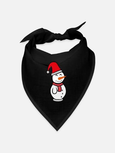 Weihnachts Schneemann - Bandana Dreieckstuch - Schwarz